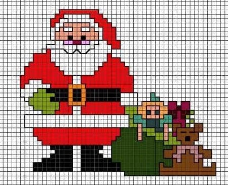 Рисунки по клеточкам новогодние