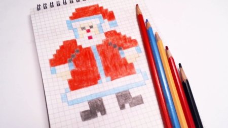 Новогодние рисунки в клеточку