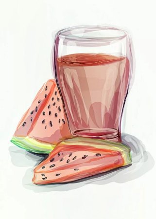 Еда цветными карандашами