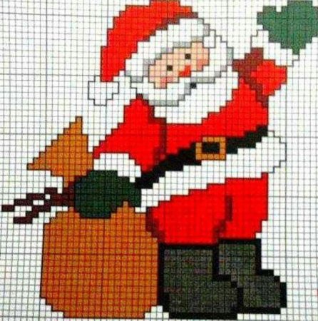 Пиксельный дед Мороз