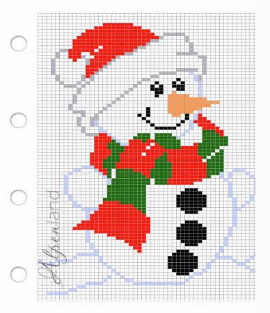 Новогодние рисунки по клеткам