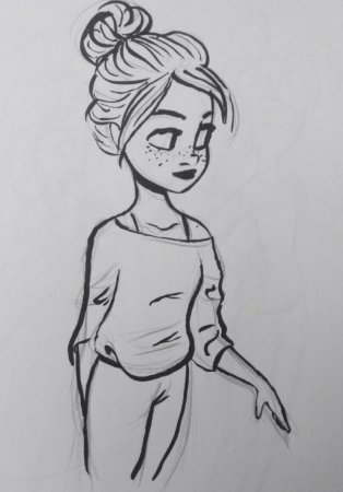 Девочка рисунок пошагово
