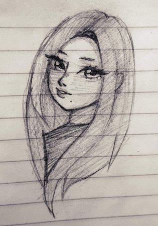 Рисование лица карандашом для скетчбука