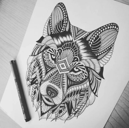 Рисунки чёрной ручкой