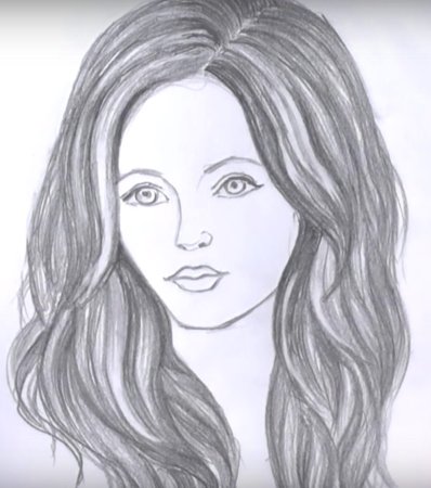 Рисунок девушки карандашом