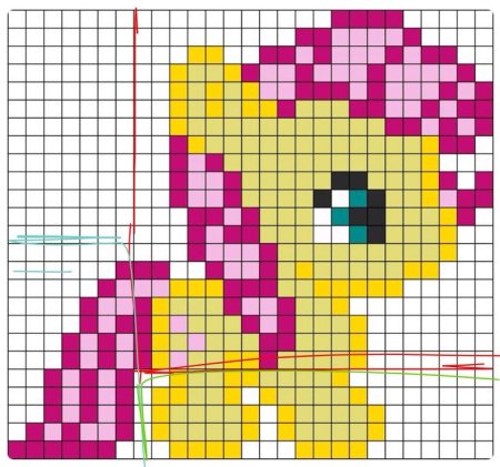 Рисунки по клеточкам пони