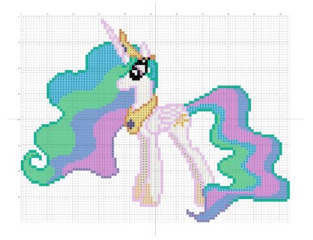Рисование по клеткам пони