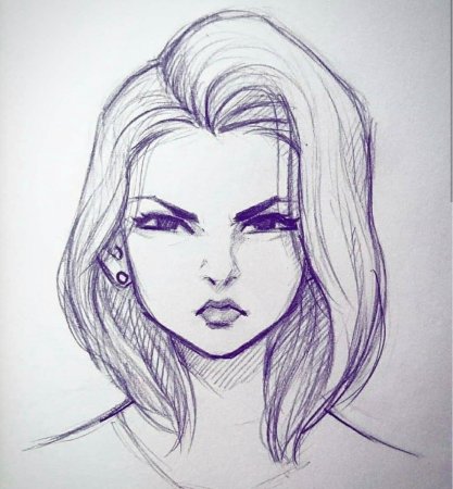 Рисунки девушек карандашом в стиле арт