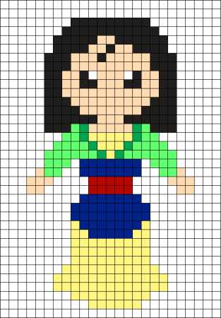 Рисунки по клеточкам принцессы