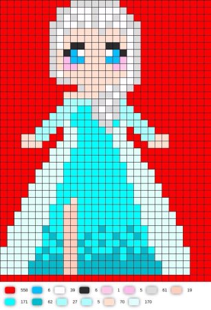 Рисование по клеточкам принцессы