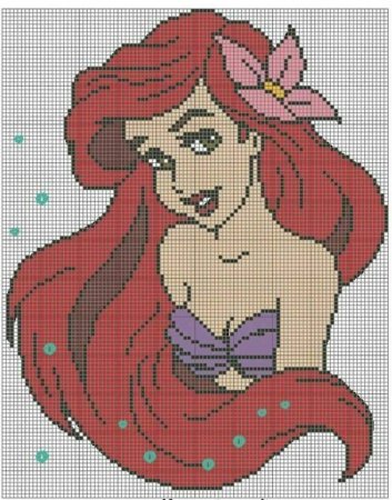 Рисование по клеточкам принцессы