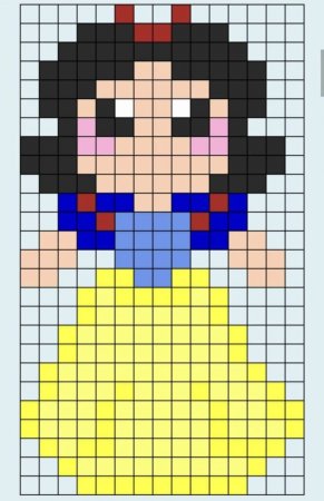 Рисование по клеточкам принцессы Диснея