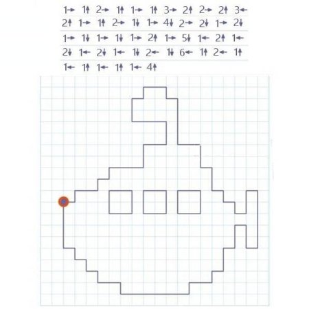 Графический диктант по стрелочкам для дошкольников