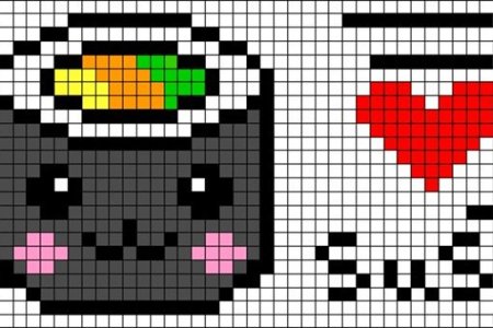 Рисунки по клеточкам лёгкие еда