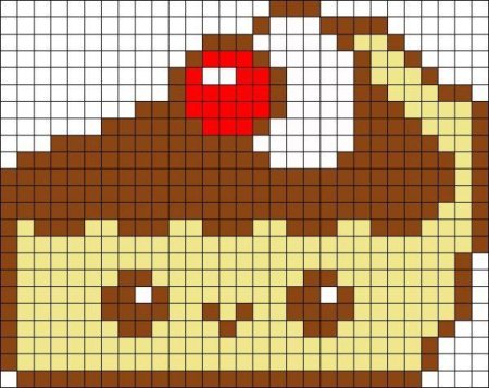 Рисунки по клеточкам еда