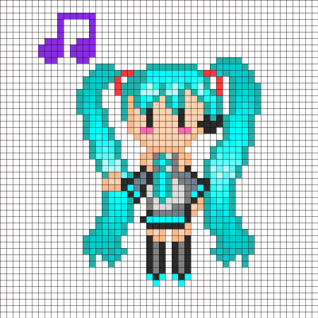 Хатсуне Мику по клеточкам