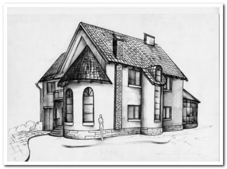 Поэтапное рисование дом
