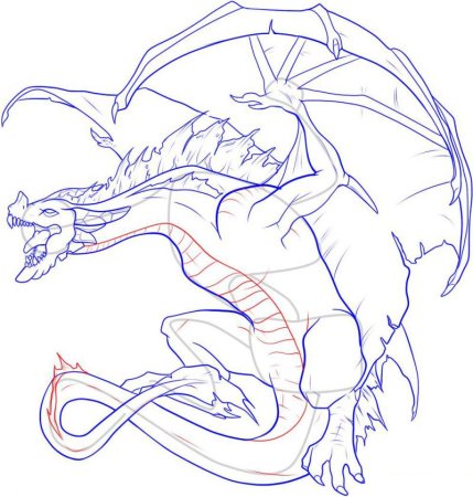 Пошаговое рисование дракона