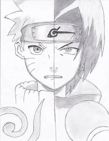 Портрет аниме парня карандашом