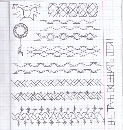 Узоры по клеточкам в тетради
