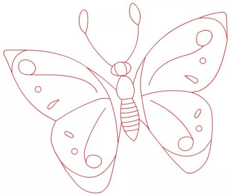 Лёгкий рисунок бабочки для срисовки