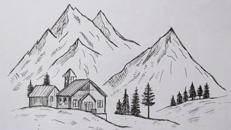 Горы рисунок