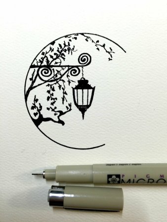 Рисунки чёрной ручкой