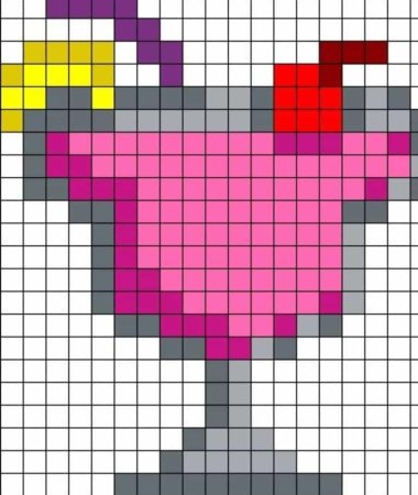 Рисование по клеточкам фрукты