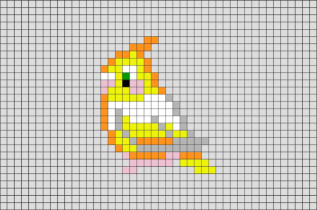 Маленькая птица по клеткам