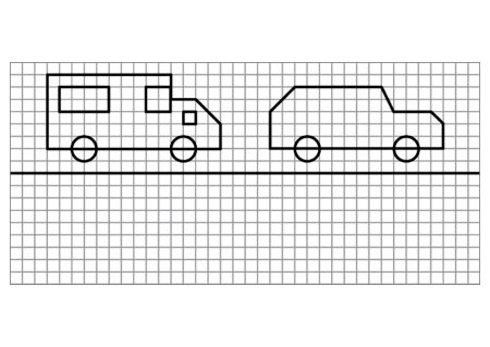 Машинка по клеточкам для детей