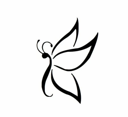 Бабочка тату черно белая