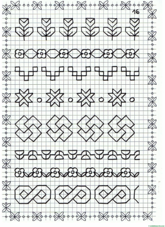 Узоры в клеточку в тетради