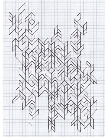 Узоры по клеточкам в тетради сложные