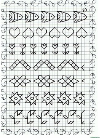 Рисунки в тетрадке в клеточку