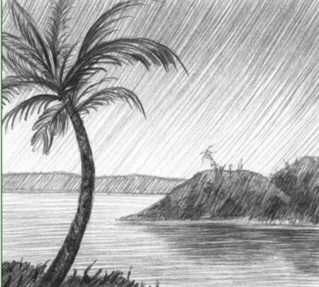 Рисунки карандашом природа