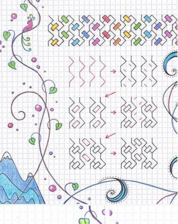 Узоры в тетради в клетку