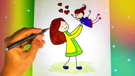 Рисунок для мамы фломастерами легкие