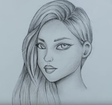 Рисунок девушки карандашом