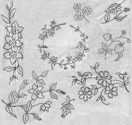 Узоры для вышивки гладью на скатерть