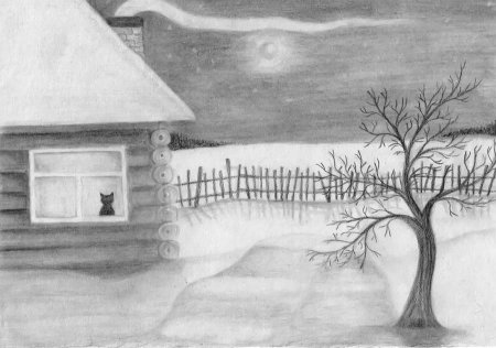 Рисунки для срисовки пейзажи