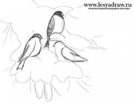 Зимний пейзаж карандашом для детей