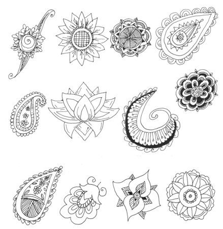 Дудлинг для начинающих схемы цветы