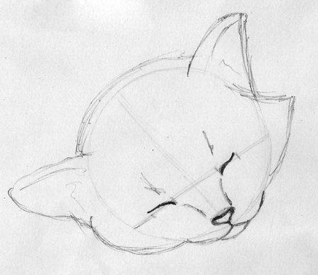 Кошка рисунок карандашом