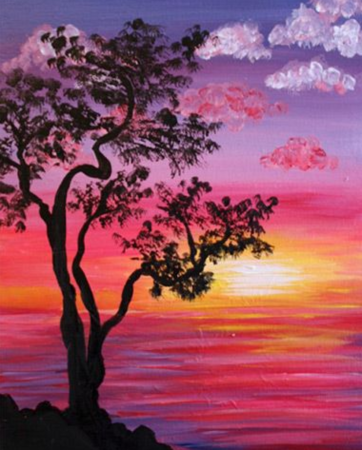 Пейзаж красками