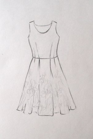 Шаблон платья для рисования