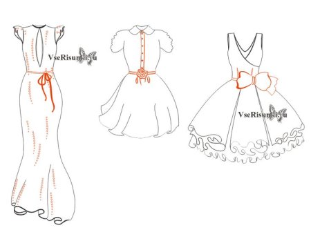 Срисовка платья для начинающих