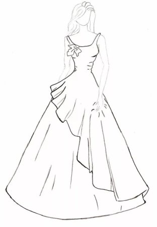 Платья для срисовки карандашом