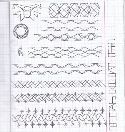 Узоры в тетради в клетку