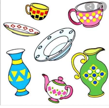 Посуда раскраска для детей