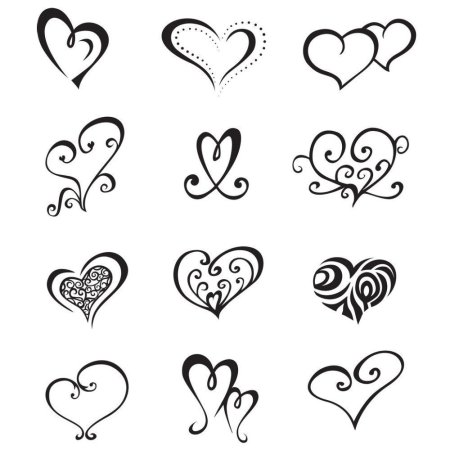 Сердечко тату эскиз